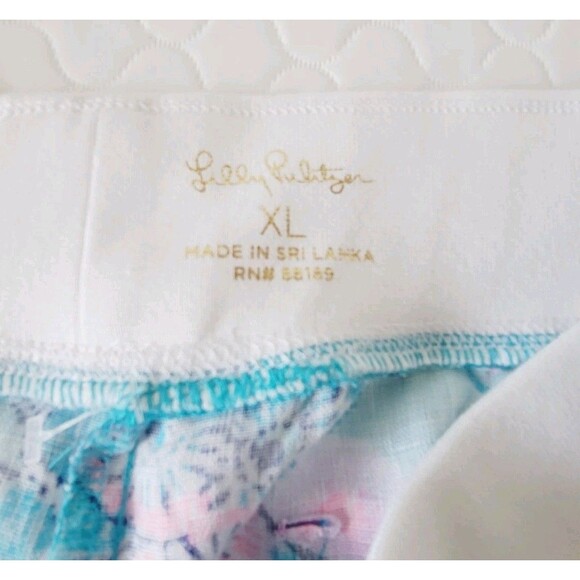 NWT Lilly Pulitzer Bali Blue Once Upon A Tide Linen Palazzo Pants Size XL - Picture 5 of 16